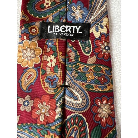 Men’s‎ Liberty of London silk paisley tie fall colors US made - Picture 3 of 4